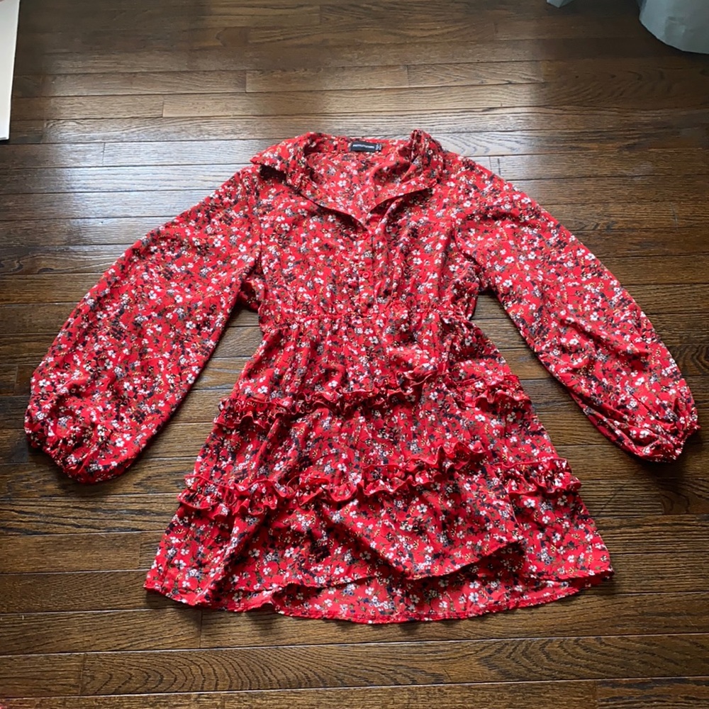 PLT puff sleeve floral dress